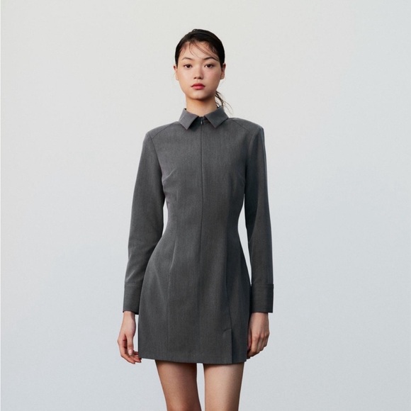 ZARA Fitted Mini Shirt Dress - Picture 5 of 6